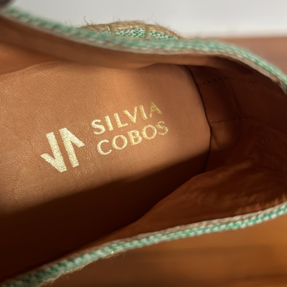 Silvia Cobos Womens SC SOIL MOCASINES Leather Flat Espadrilles Light Green - 10 - Picture 5 of 11